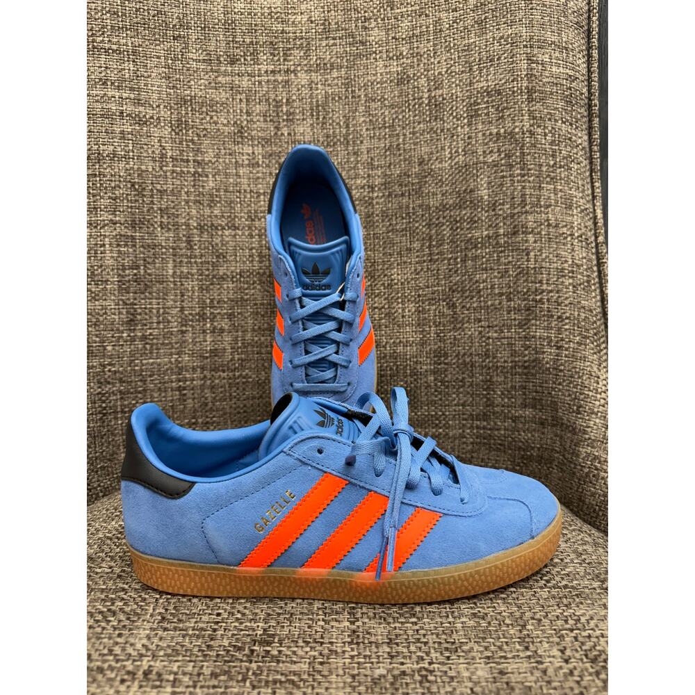 Adidas Gazelle J Blue Orange Gum Sneakers Kids Size 4.5 US NWT